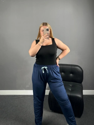 Lacivert Fransız Kadife Pijama Altı