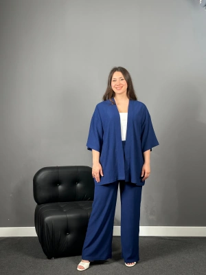 Lacivert Kimono Pantolon Takım