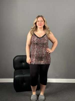 Üst Leopar Alt Siyah Kapri Takım