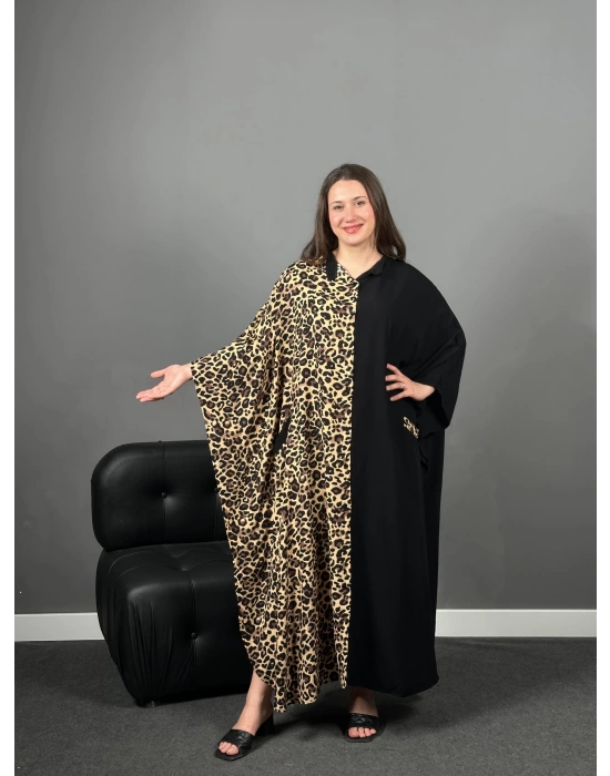 Leopar Yarasa Kol Elbise