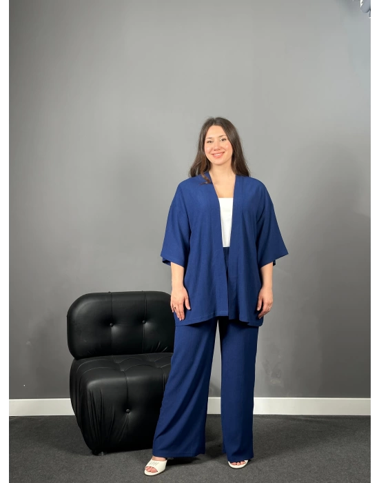 Lacivert Kimono Pantolon Takım