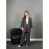 Siyah Pembe Çıtır Desenli Kimono Pantolon Takım