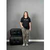 A Kalite Altı Zebra Desen I Love You Pijama Takımı