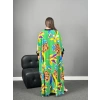 Oversize Yeşil Çiçekli Elbise