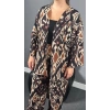 Bordo Alaca Desen Kimono Pantolon Takım