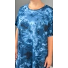 Mavi Batik Desen Viskon Penye bluz