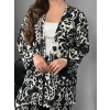 Siyah Alaca Desenli Kimono Pantolon Takım