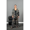 Petrol Alaca Desen Kimono Pantolon Takım