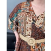 Şal Desen Kruvaze Elbise