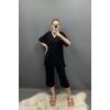 LACİVERT  Bambu Kumaş Kapri Takım