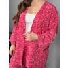 Pembe Çıtır Desenli Kimono Pantolon Takım