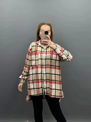 Krem Kırmızı Oduncu Gömlek