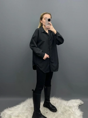 Siyah Crep Gömlek