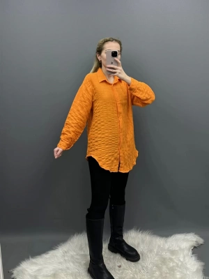 Turuncu Keten Gömlek