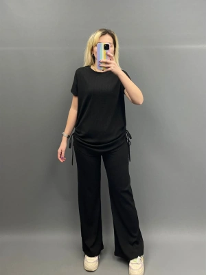 Siyah Büzgü Detay Takım