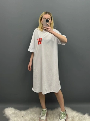 Beyaz W Detay Pamuk Elbise