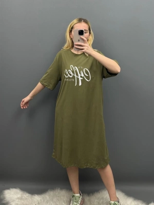 Haki Yazı Pamuk Elbise