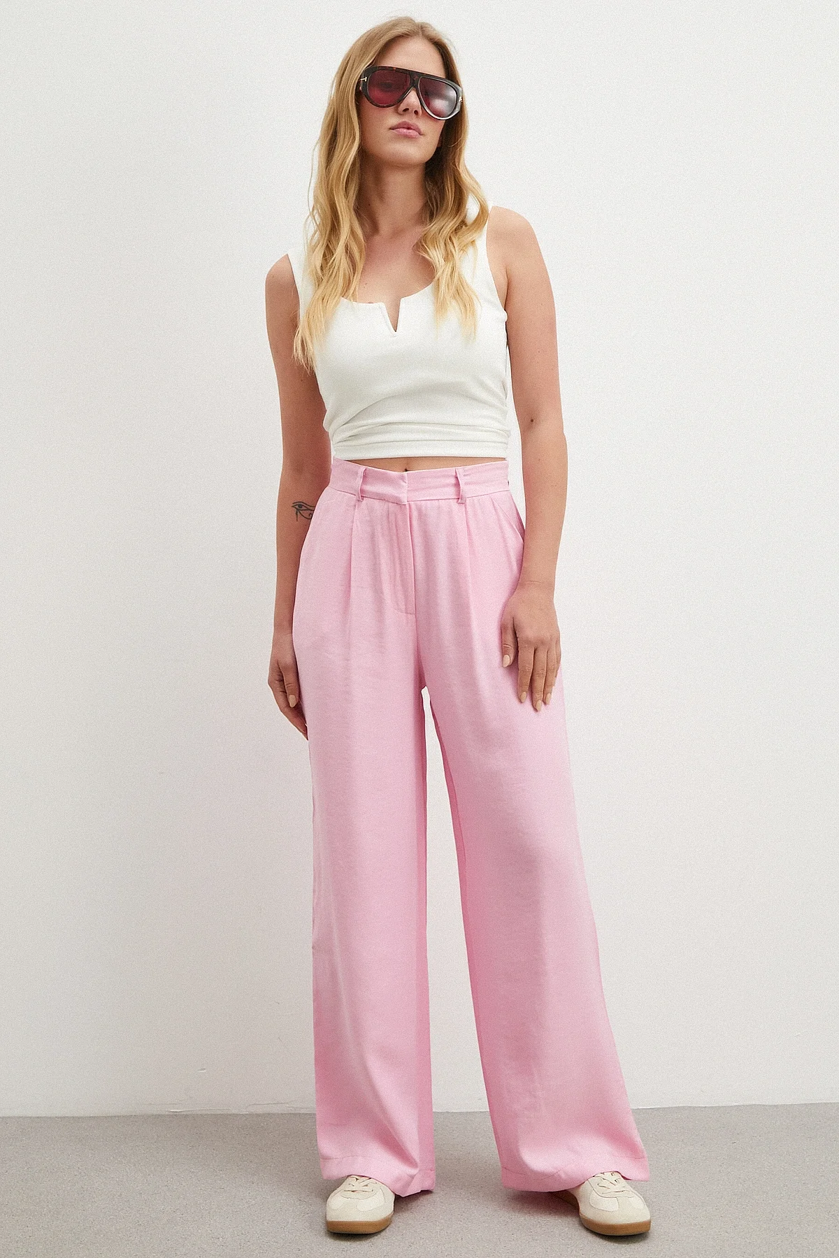 Modal Palazzo Pantolon - Pembe