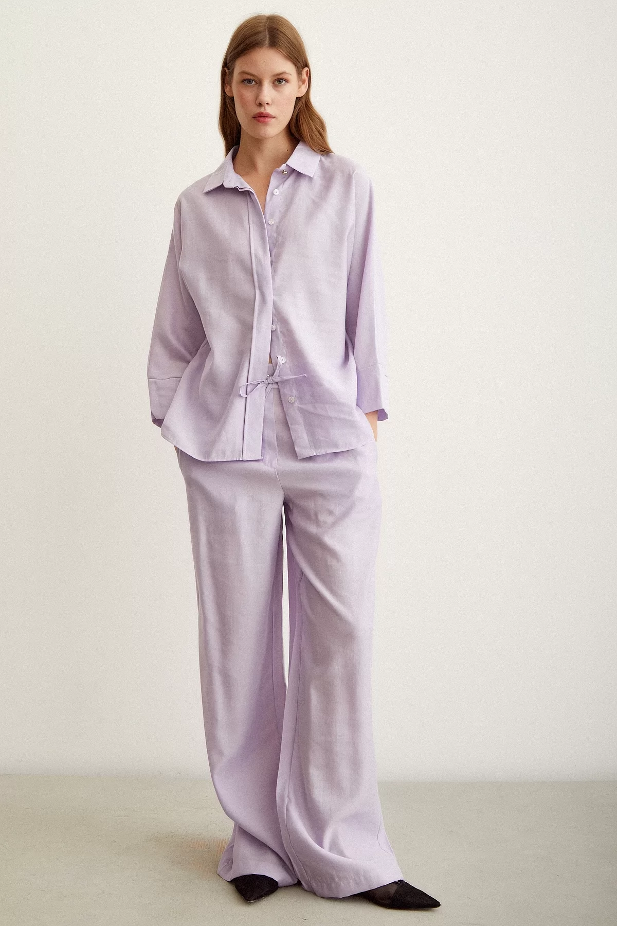 Elastic Waist Pants - Lilac