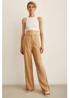 High-Waisted Wide-Leg Pants - Camel