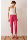 Yanı Biyeli Bağcıklı Pijama Pantolon - Fuşya