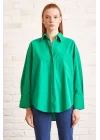 Классическая рубашка из поплина - Зеленая