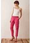 Yanı Biyeli Bağcıklı Pijama Pantolon - Fuşya