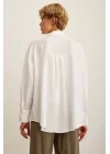 Fishnet Oversized Shirt - White
