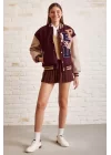 Bomber Kolej Ceket - Bordo