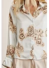 Patterned Puffed Sleeve Shirt - Mint