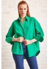 Классическая рубашка из поплина - Зеленая
