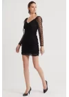 Flock Polka Dot Mini Dress - Black