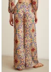 Patterned Loose Pants - Gold