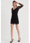 Flock Polka Dot Mini Dress - Black