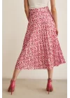 Pleated High-Waisted Skirt - Pink