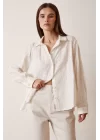 Loose-Fit Shirt with Pockets - Ecru