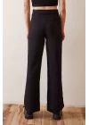 Düğme Detaylı Salaş Pantolon - Siyah