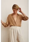Basic Satin Shirt - Mustard