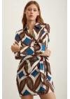 Belted Wrap Dress - Brown