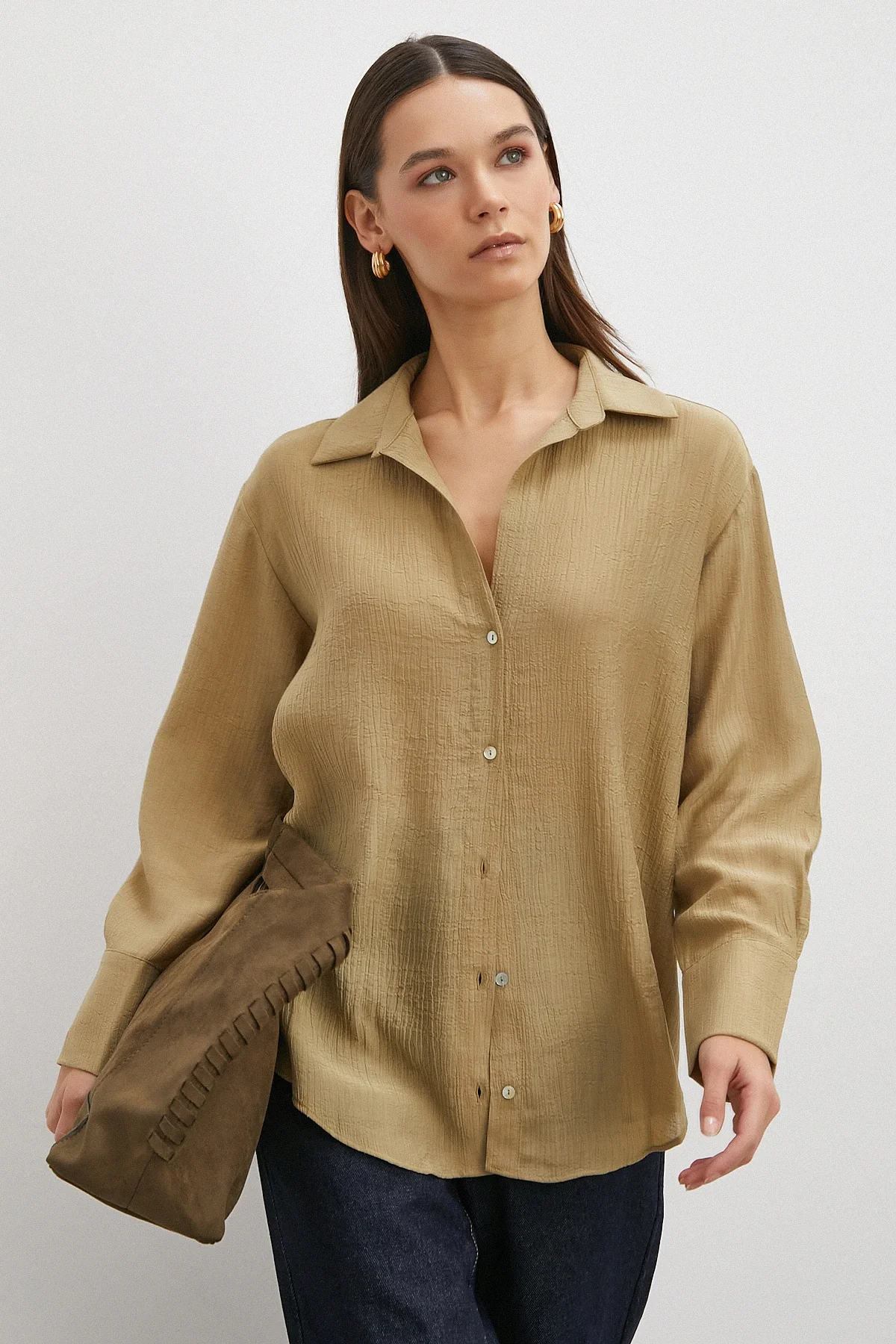 Kraşlı Gömlek - Haki