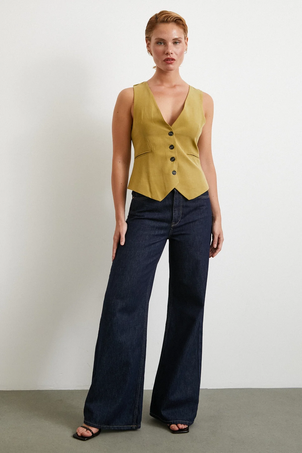 جيليه كتان بغطاء الهاتف المحمول - أوليف