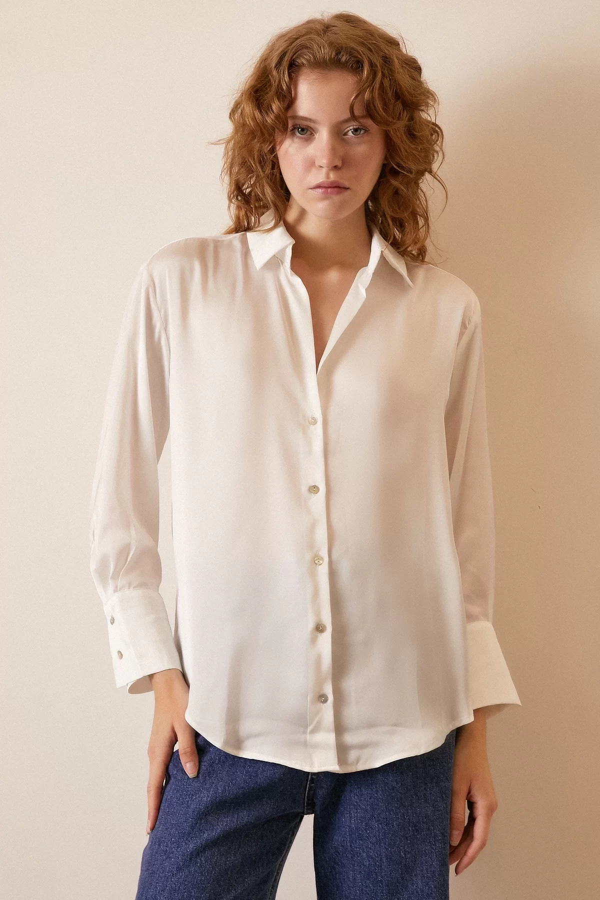 Basic Satin Shirt - Off-White