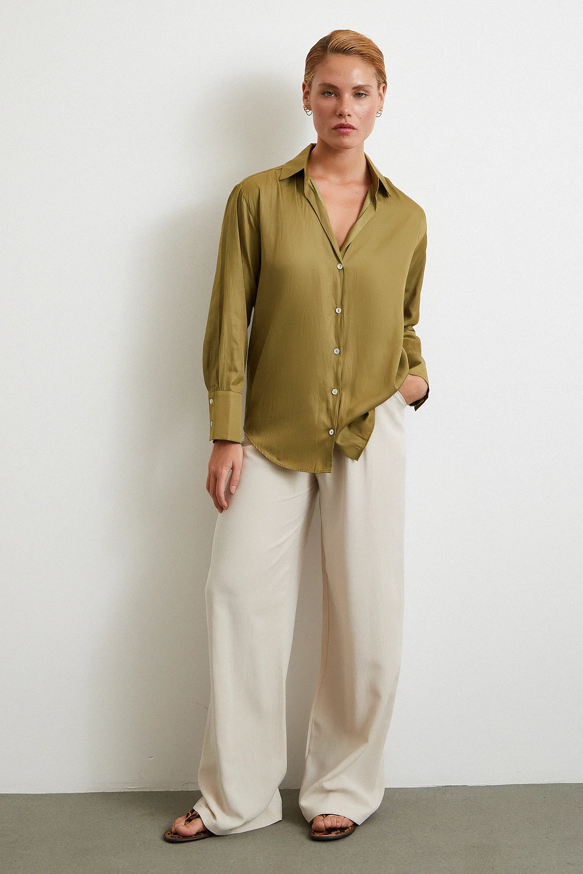 Diagonal Pattern Shirt - Green