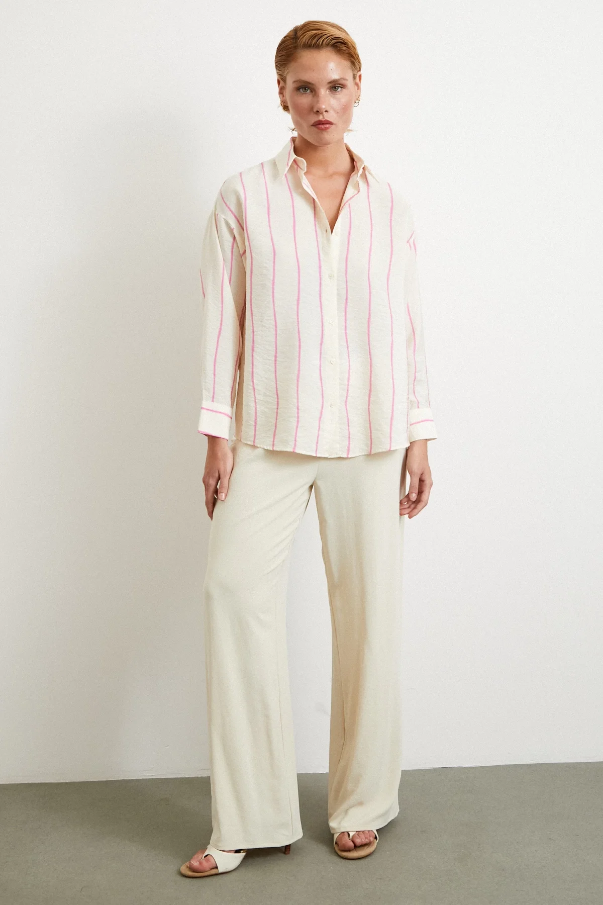 Striped Modal Shirt - Pink