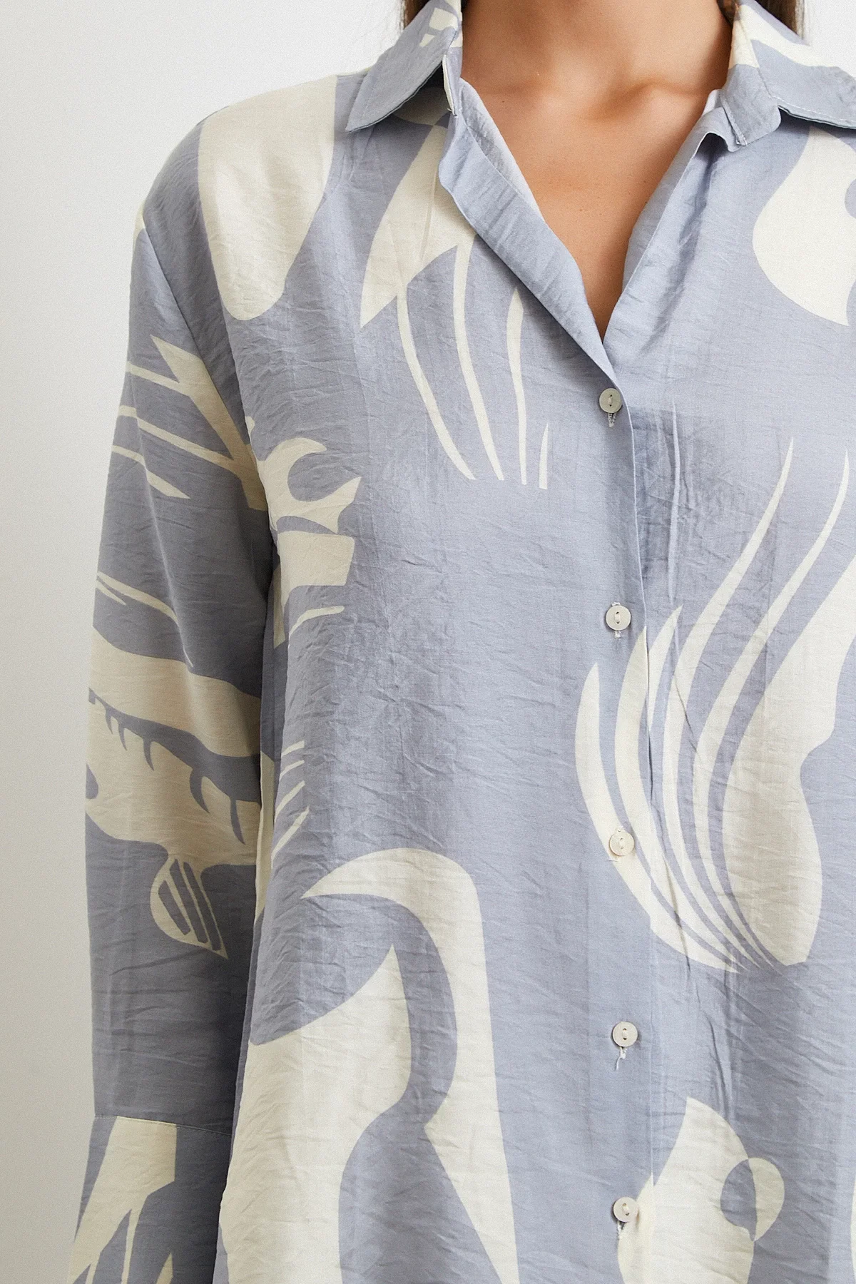 V Neck Modal Shirt - Anthracite