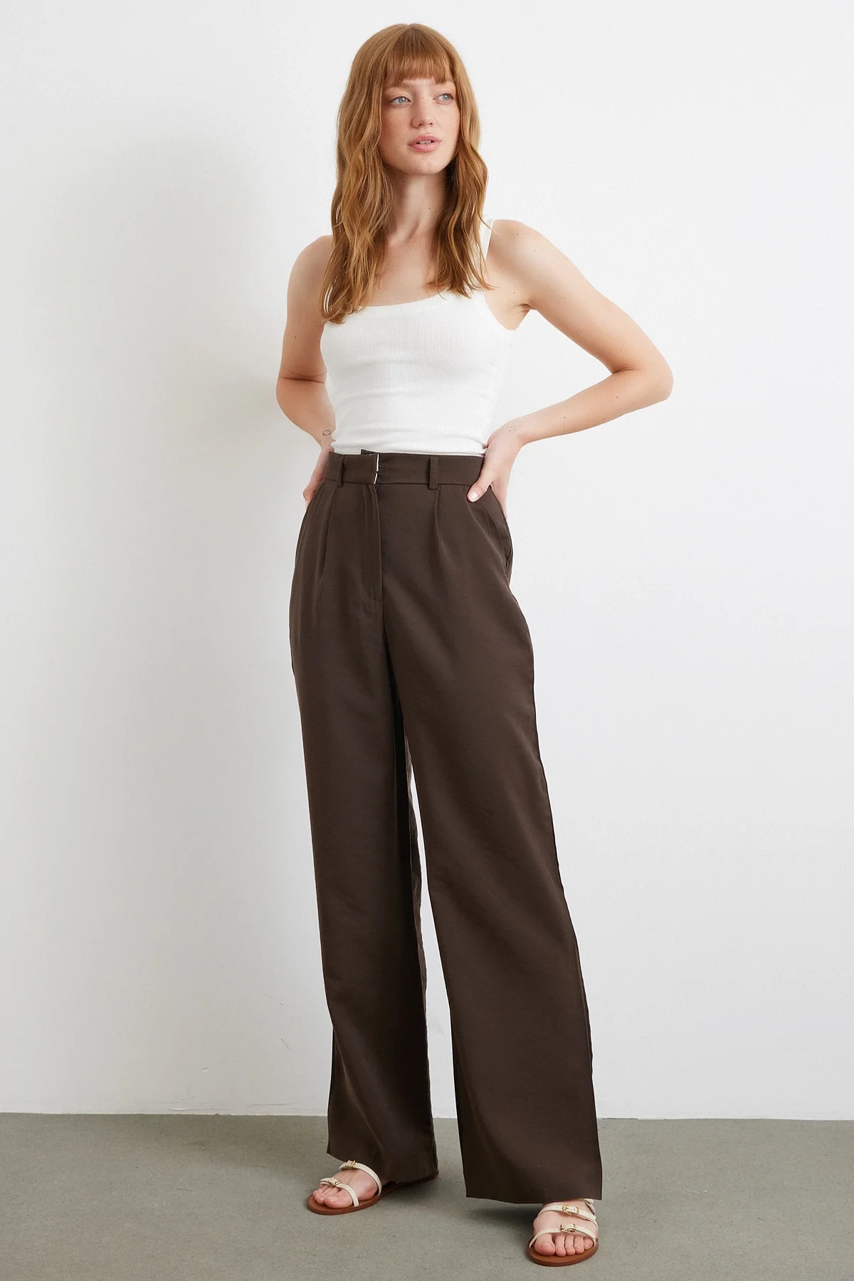 Modal Palazzo Pantolon - Kahve