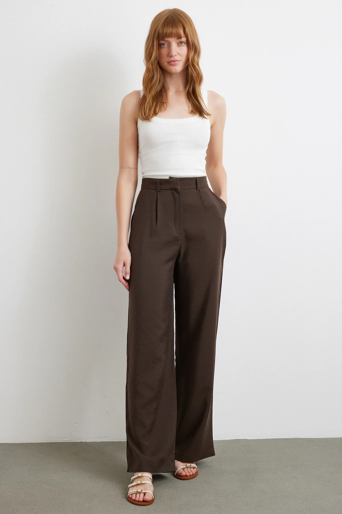 Modal Palazzo Pantolon - Kahve