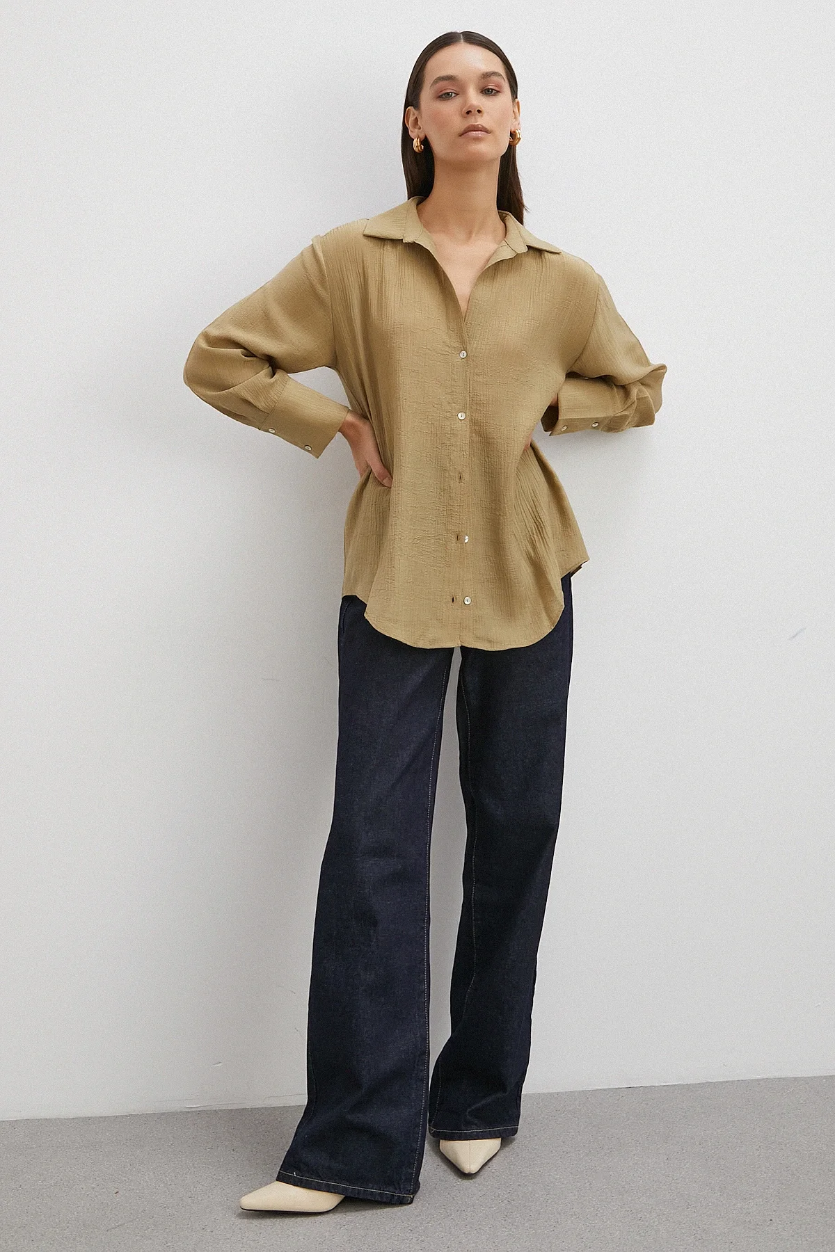 Kraşlı Gömlek - Haki