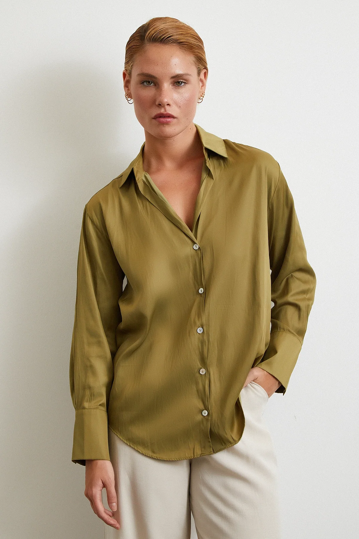 Diagonal Pattern Shirt - Green