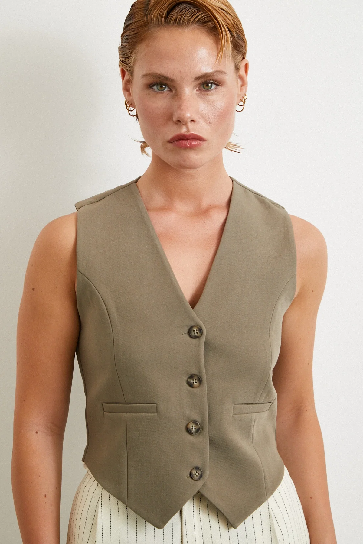 Padded Vest - Khaki